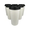 Kitchsy 20 oz. Disposable Paper Cups with Lids - White