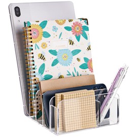 NiHome Acrylic Letter Holder, Practical Letter Stand, Multi-Purpose Document Holder for Desk, Office & Home, Non-Slip Letter Tray for Pens, Letters & Office Supplies