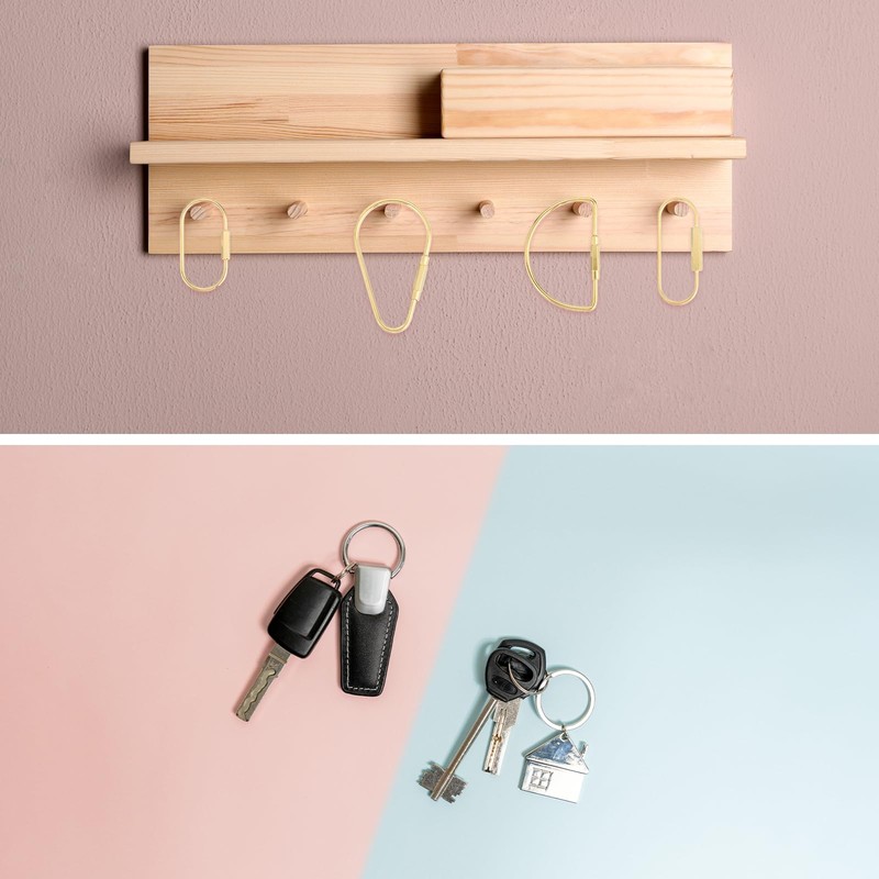 QUARKZMAN 3 Pieces Brass Screw Lock Key Ring Car Key