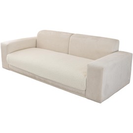 MELLYKORAN Couch Cover Sherpa Fleece Sectional Sofa Covers Seat Slipcovers Non Slip Soft Furniture Protector Washable for 3 Cushion Couch Sofa Pet Friendly Dogs L Shape Couches (Off White, 36"x82")