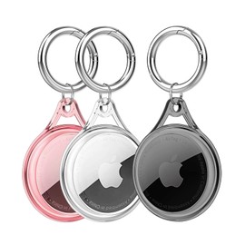 Frylaa Waterproof Airtag Holder Case, Airtag Dog Collar Holder Case,Airtag Keychain Accessories,Soft TPU Full Protecive Anti-Scratch Air tag Case GPS Tracker for Luggage,Keys,Cat&Dog Collar-3 Color