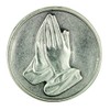 Lumen Mundi Praying Hands Pocket Token Silver Tone Devotional with