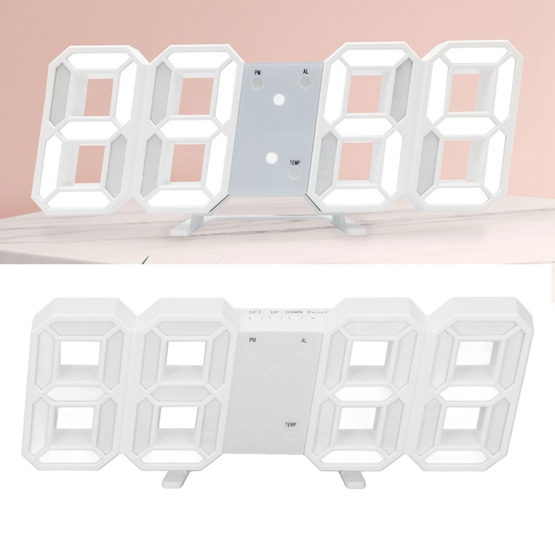 3D LED Digital Clock Time Date Temperature Display Voice Control
