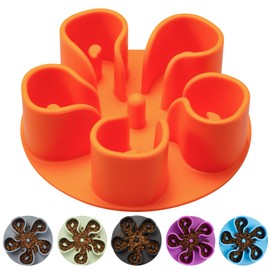 Slow Feeder Dog Bowls Insert, Bestalk Soft Silicone Slow Eating Dog Bowl Insert with Suction Cups for Small, Medium and Large Dogs(Orange M)