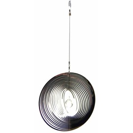 Hanging Stainless Steel Garden Wind Spinner Sun Catcher Crystal - Large Round