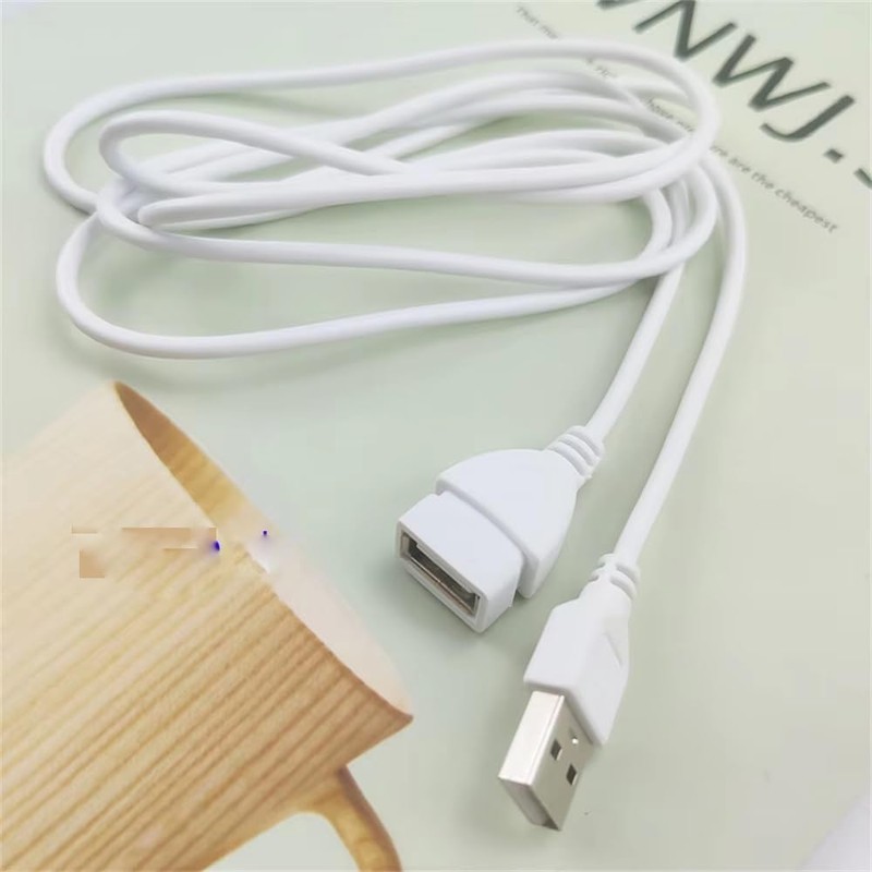 RecDec 2 Pack USB Extension Cable White 5Ft 2Pin 20AWG