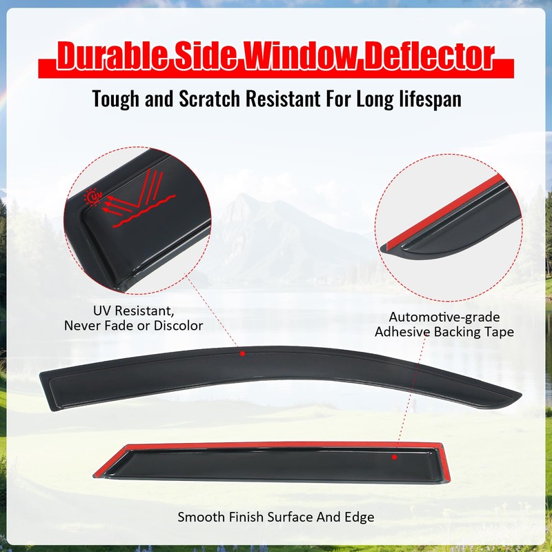 IKON MOTORSPORTS Tape on Window Visors Compatible with 2024-2025 Honda