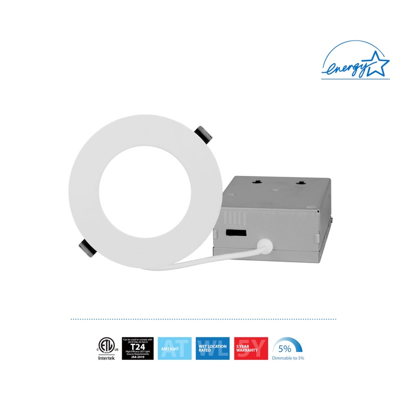 NICOR Lighting REL41120SRDWH RELS Canless Downlight, 4in, White