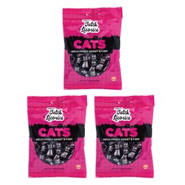 Licorice Cats Pack of 3 (5.29 oz Bag) Unique Cat-Shaped Licorice Candy in a Bulk King of Sweets Bag