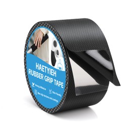 Haetyieh Rubber Grip Tape Non Slip, Self-Adhesive Rubber Tape, High-Friction Texture for Enhanced Safety and Comfort on Handles or Contact Surfaces, Waterproof and Durable (2 in x 10 Ft, Black)