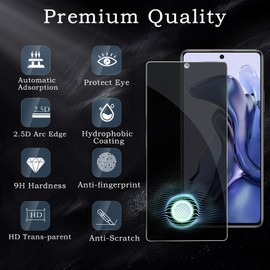 AYWLPP Privacy Screen Protector for Xiaomi 11T Pro/11T 5G, Shatterproof Tempered Glass Accessories, Anti Spy Tempered Glass Film, Case Friendly Ultra Resistant 9H Hardness Anti-Glare HD Black -3 Pack