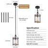 Ejerlya Farmhouse Pendant Light, Rustic White Wood and Metal Cage