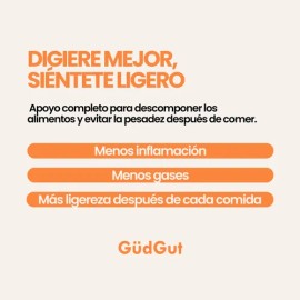 Gudgut Enzimas Digestivas De Amplio Espectro 60 Capsulas