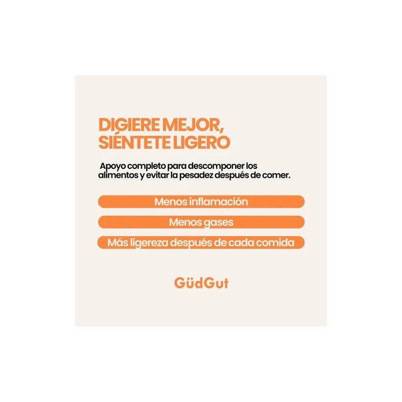 Gudgut Enzimas Digestivas De Amplio Espectro 60 Capsulas