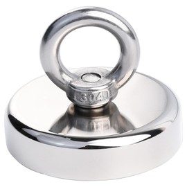 Aenienoe Strong Magnets Strong Large 60 mm Neodymium Magnet Extra Strong Magnets Strong Hold Magnetic Fishing with Eyelet Screws for Large Magnet Fishing Pack of 1