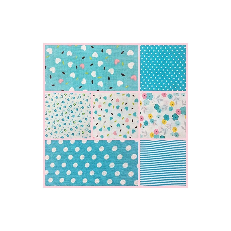 7pcs DIY patchwork cotton fabric in squares, cotton cloth, package