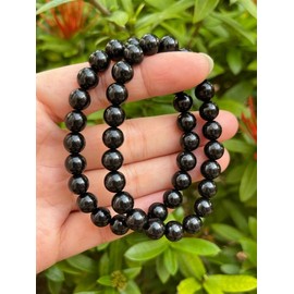 GAF TREASURES Black Obsidian Crystal Bead Bracelet 8mm, Wholesale Genuine Black Obsidian Stretch Gemstone Bracelet, Healing Crystal Bracelet Bead Bracelet, Gift for Men & Women