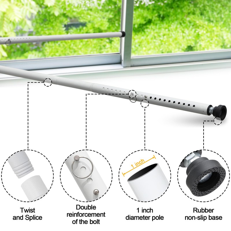 Sliding Door Security Bar, 16 to 51 Inch Adjustable Windows