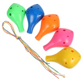 Kisangel 5Pcs Beginner Ocarina Flutes Durable Abs Wind Instruments for Students Beautiful Melodious Sound for Learning Music