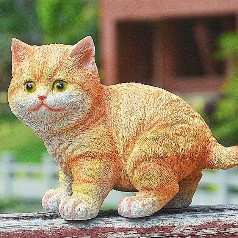 Outdoor Garden Decor Cat Statues Kitten Ornaments Gardening Decorations Gardening