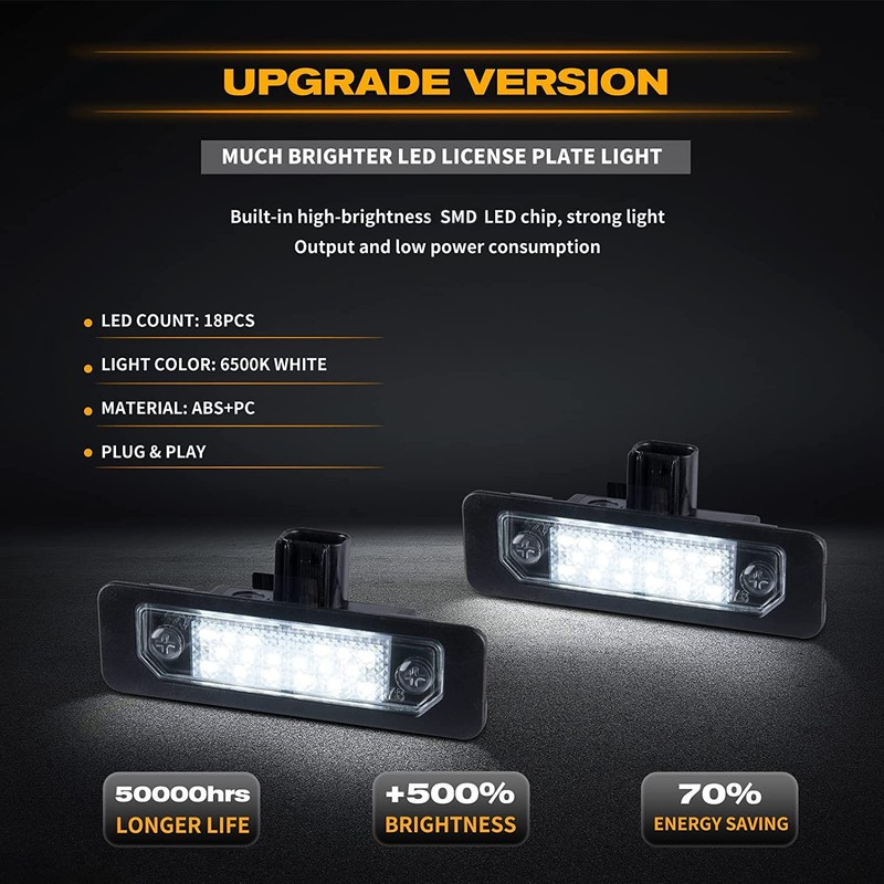 Gempro LED License Plate Lights Rear Tag Lamps for 2010-2014