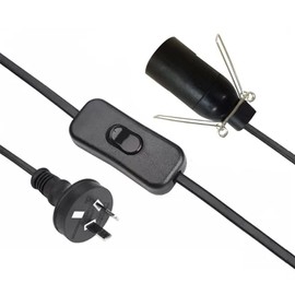 Salt Lamp Cord with 2 Free E14 Bulbs, Salt Lamp Power Cord Original Replacement with ON/Off Switch and Metal Clip, for All Himalayan Crystal Salt Rock Lamp - 1.8m Cable 240V SAA Standard