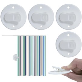 AxiyanX Shower Splash Guard Clip,4Pcs Self Adhesive Shower Curtain Clips,Shower Curtain Clips for Inside Shower,Shower Curtain Holder for The Wall Weight Clip(White) (A-White)