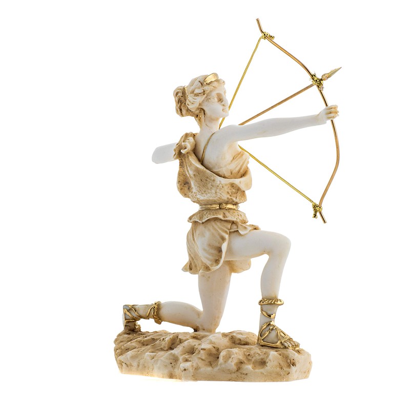 BeautifulGreekStatues Goddess Artemis Diana Greek Statue Nature Moon Gold Tone