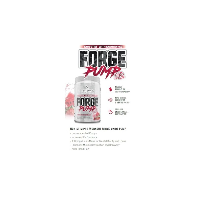 I-Prevail Supplements Forge Pump V2 Non-Stimulant Pre-Workout Nitric Oxide Boosting