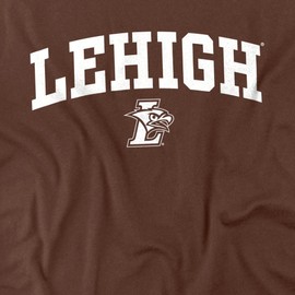 LOGOVISION Lehigh University One Color Arched Unisex Adult T Shirt, Coffee, Large