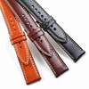 WOCCI 22mm Luxury Leather Watch Strap with Golden Buckle (Black)