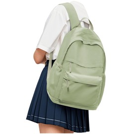 VECAVE Lightweight School Travel Water Resistant Rucksack Backpack, Laptop Casual Daypack College Secondary School Bags BookBag for Teenage Girls Boys Women Men, Green