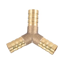 sourcing map 10 mm or 3/8 inch ID brass hose connection, Y-shaped hose nozzle, 3-way hose fitting