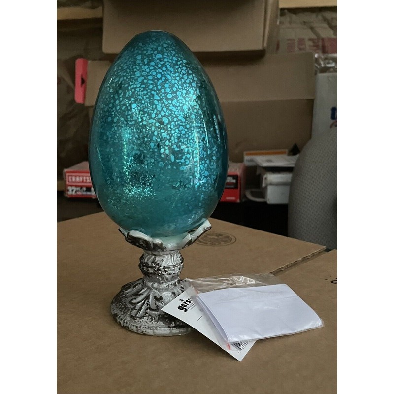 Gerson 3pc Lighted Mercury Easter Egg With Stand Set -