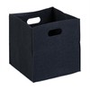 Relaxdays Square Felt Basket, HxWxD: 30 x 30 x 30 cm, Foldable, with 2 Handles, Shopping Bin, Black