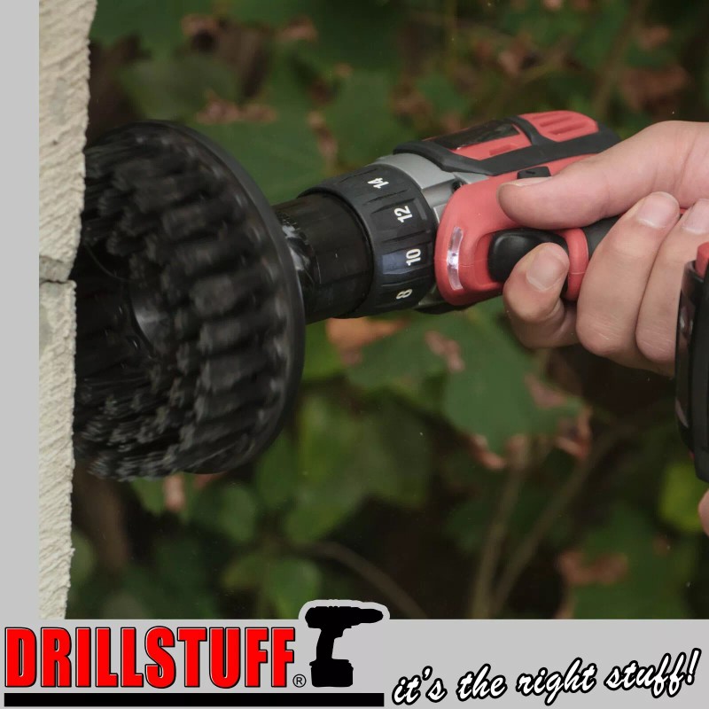 Drillstuff Black-Ultra Stiff Drill Brush For Stone Cleaning,Paint Striping, and