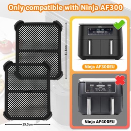 2 Stück Silikon Spritzschutz für Ninja Foodi Max Dual Zone Heißluftfritteuse AF300EU, Kompatibel mit AF300 - Hitzebeständig, Anti-Spritzer