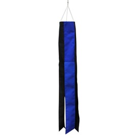 In the Breeze Thin Blue Line Windsock - Blue and Black Windsock honoring Police and Law Enforcement Officers,6" W x 40" H,5025