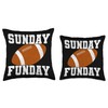 Sunday Funday Game Day Football Season Vintage Distressed Throw Pillow