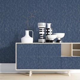 Navy Blue Wallpaper Peel and Stick Modern Contact Paper 15.7"x118" Self-Adhesive Removable Wall Paper Waterproof Vinyl Roll for Room Walls Cabinets Furniture Drawers Desk