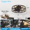 Depuley Flush Mount Ceiling Fan: 20" Caged Ceiling Fans with