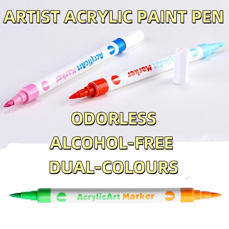 SKYGLORY 96 Colours Dual Brush Tip Acrylic Marker Set, Art