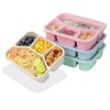 Baoswi 4 Pack Bento Snack Boxes, Reusable 4 Compartments Food