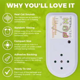FUN delivery Hidden Cat Sound Prank Device – Pranks Device - Meow Noise Maker with Random Intervals – Funny Gag Toy, Offices, Parties, and Pranksters