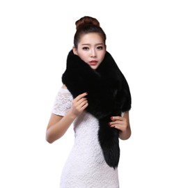 Luxury Real Fox Fur Scarf - Natural Color, Ethically Sourced Nordic Fox Fur Collar for Men and Women (SilverBlue)