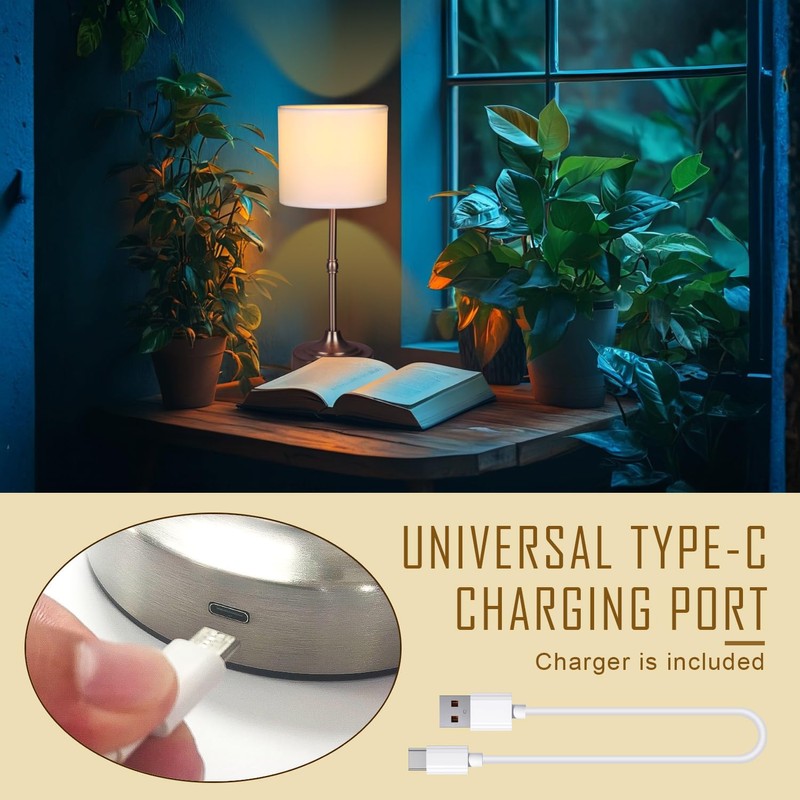 focondot Rechargeable Battery Powered Table Lamp, Wireless LED Lamps, Cordless