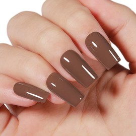 AILLSA Brown Gel Nail Polish Dark Chocolate Brown Gel Polish Fall Winter Color Nail Polish Gel Natural Neutral High Gloss Soak Off U V Gel Nail Salon DIY Holiday Gifts 0.5 Fl Oz/GF07