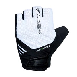 Chiba BioXCell Air Cycling Summer Gloves for Men and Women, Elastic Fit & Airmesh Ventilation, BioXCell Gel Padding, Practical Easy Clip & Quickpull, Stylish in White