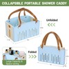 Homiton Portable Shower Caddy Collapsible Plastic Shower Basket Tote with