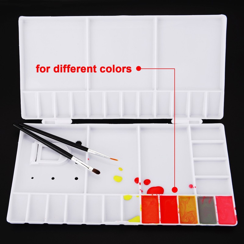 Shappy Watercolor Palette 33 Compartments Folding Paint Tray with 28
